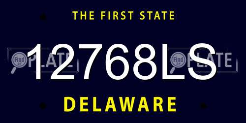 12768LS Delaware License Plate