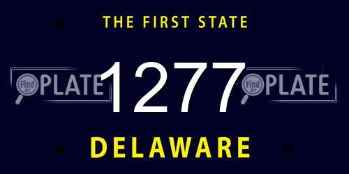 1277 Delaware License Plate