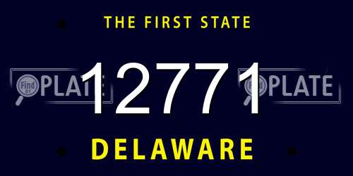12771 Delaware License Plate