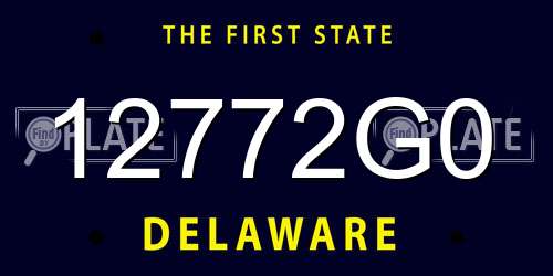 12772G0 Delaware License Plate