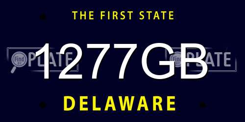 1277GB Delaware License Plate