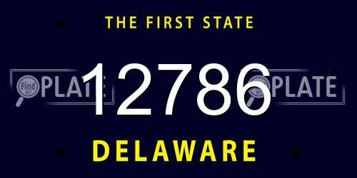12786 Delaware License Plate