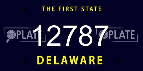 12787 Delaware License Plate