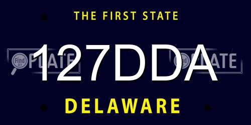127DDA Delaware License Plate