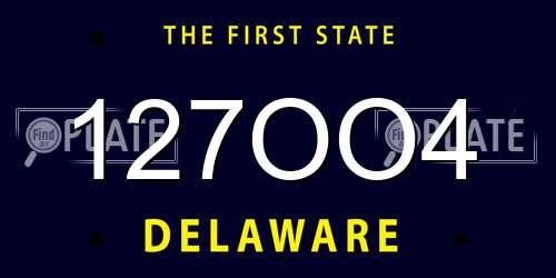 127OO4 Delaware License Plate