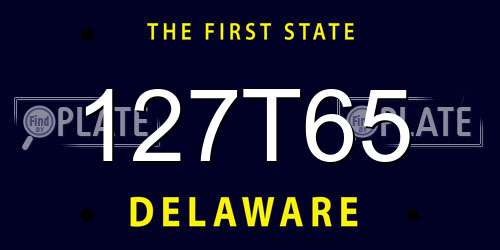 127T65 Delaware License Plate