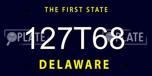127T68 Delaware License Plate