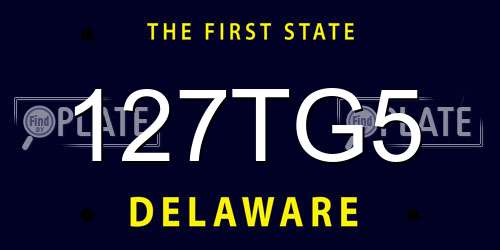 127TG5 Delaware License Plate
