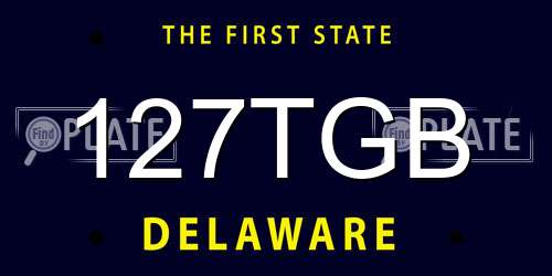 127TGB Delaware License Plate