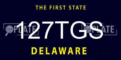 127TGS Delaware License Plate