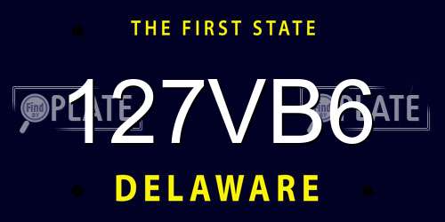 127VB6 Delaware License Plate