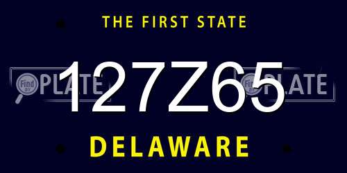 127Z65 Delaware License Plate