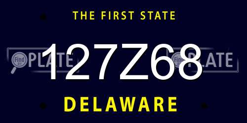 127Z68 Delaware License Plate