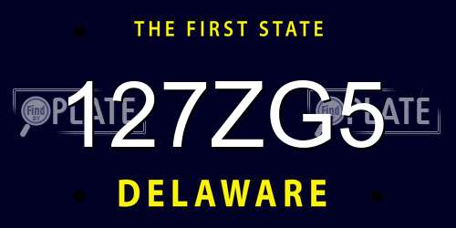 127ZG5 Delaware License Plate