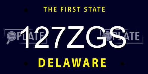 127ZGS Delaware License Plate