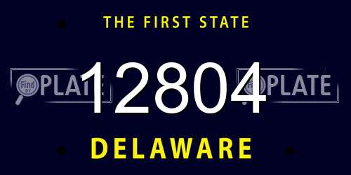 12804 Delaware License Plate