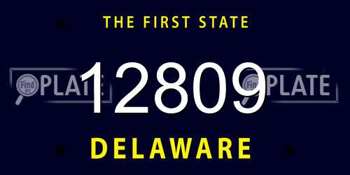 12809 Delaware License Plate