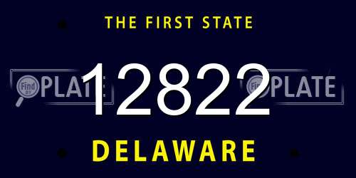 12822 Delaware License Plate