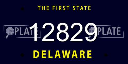 12829 Delaware License Plate
