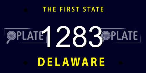1283 Delaware License Plate