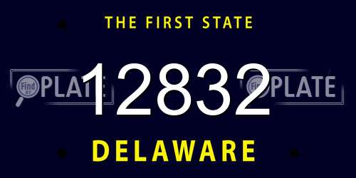 12832 Delaware License Plate
