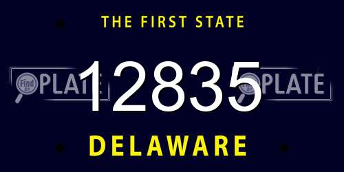 12835 Delaware License Plate