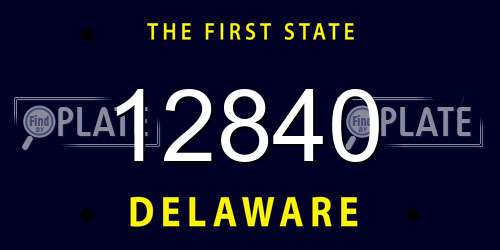 12840 Delaware License Plate