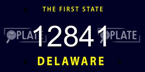 12841 Delaware License Plate
