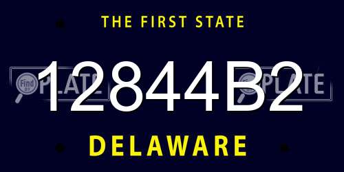 12844B2 Delaware License Plate