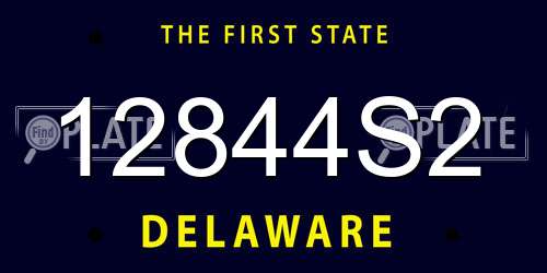 12844S2 Delaware License Plate