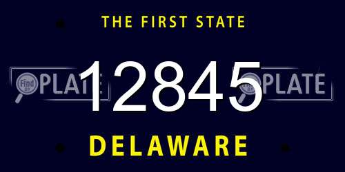 12845 Delaware License Plate