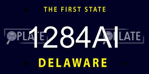 1284AI Delaware License Plate