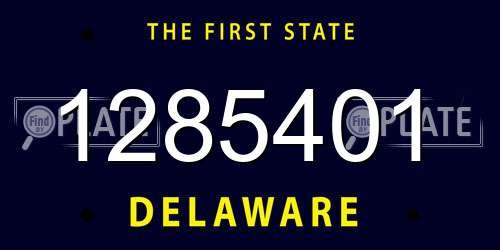 1285401 Delaware License Plate