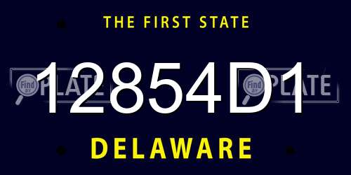 12854D1 Delaware License Plate