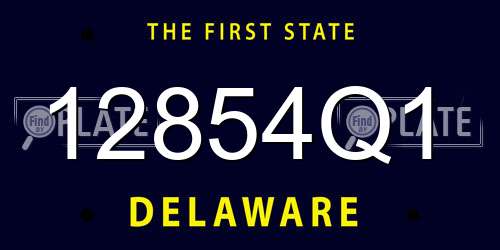 12854Q1 Delaware License Plate