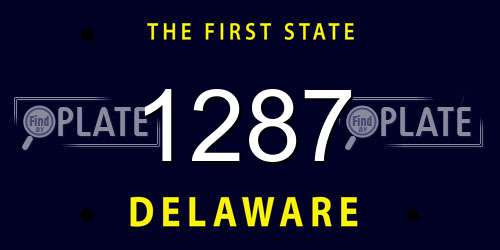 1287 Delaware License Plate