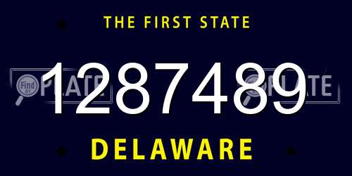 1287489 Delaware License Plate