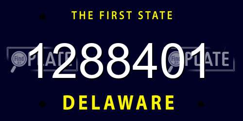 1288401 Delaware License Plate