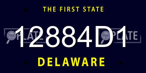 12884D1 Delaware License Plate