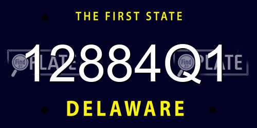 12884Q1 Delaware License Plate