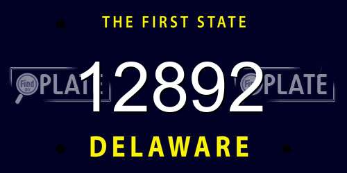 12892 Delaware License Plate