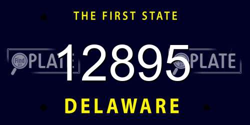 12895 Delaware License Plate
