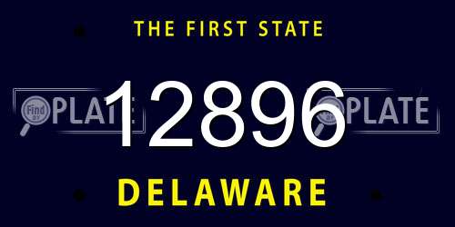 12896 Delaware License Plate