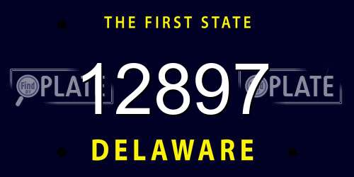 12897 Delaware License Plate