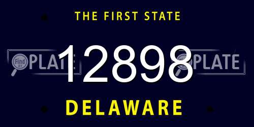 12898 Delaware License Plate