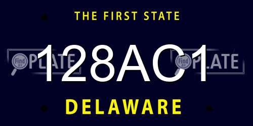 128AC1 Delaware License Plate