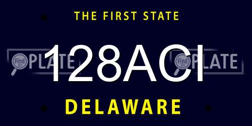128ACI Delaware License Plate