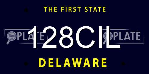 128CIL Delaware License Plate