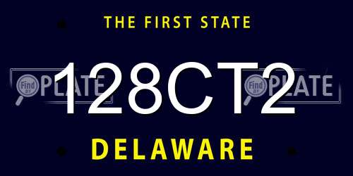 128CT2 Delaware License Plate