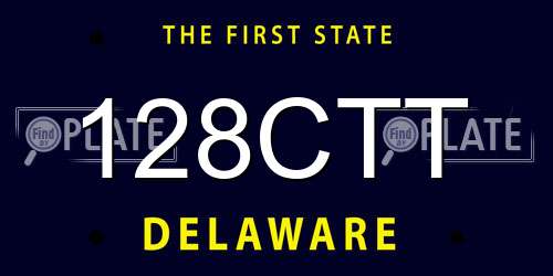 128CTT Delaware License Plate